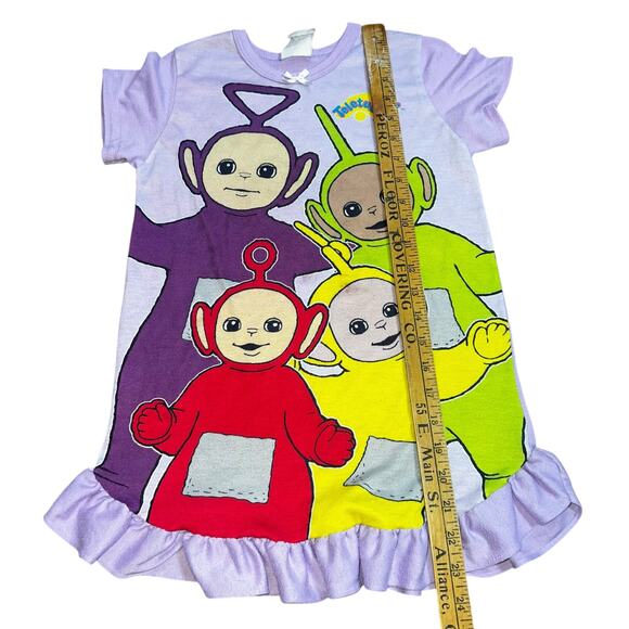 Vintage Teletubbies Ragdoll graphic purple ruffled girls nightgown *flawed - Picture 4 of 9